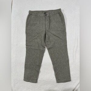 Banana Republic Men's Linen-Cotton Athletic Tapered Pants-Size 34x30-Olive/Khaki